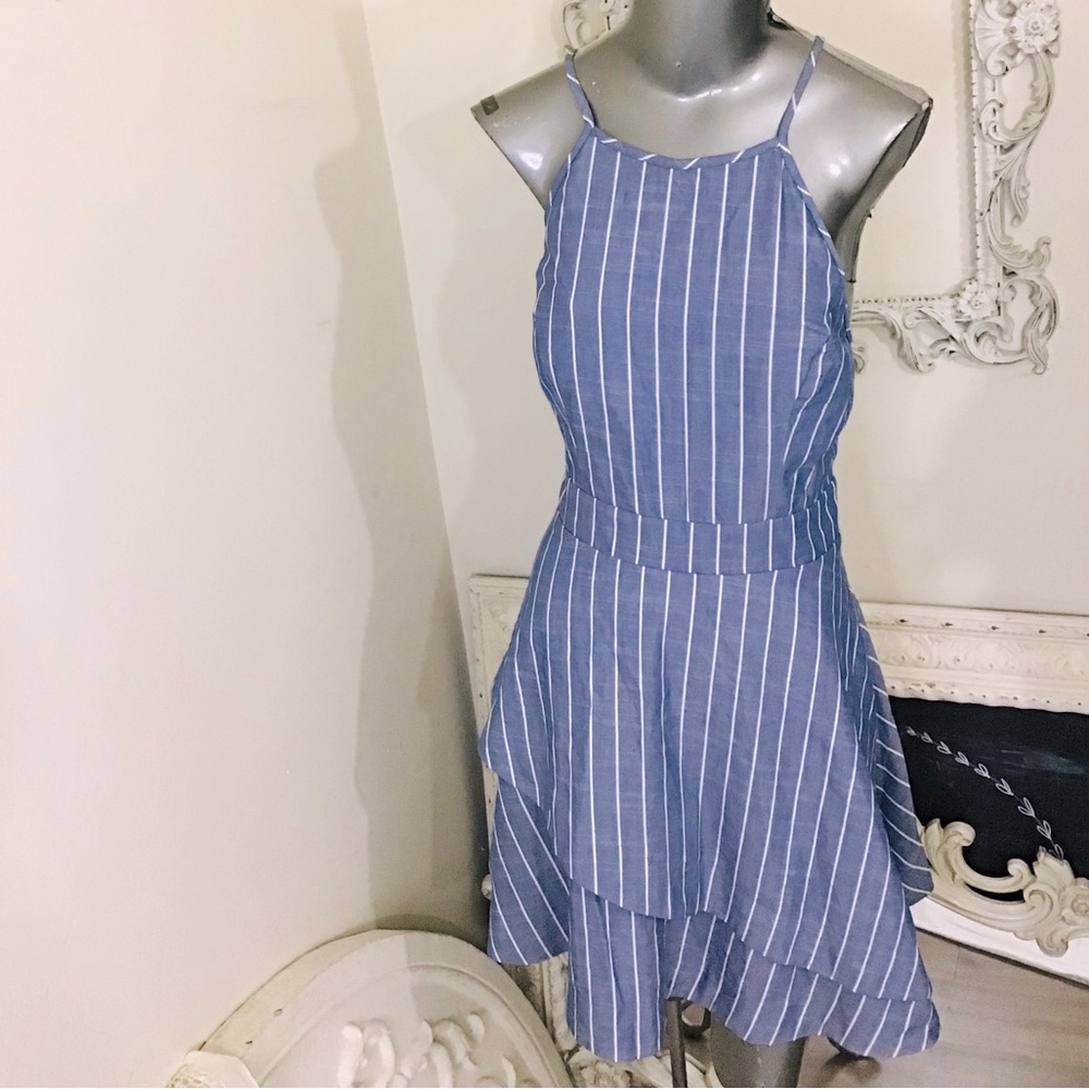 Speechless Chambray Halter Dress